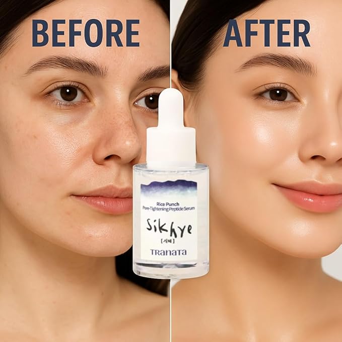 Rice Lipids Peptide Serum - UK Vegan Society Certified, 80% Rice Extract for Glass Skin Glow, Niacinamide & Adenosine High-Nutrition Barrier Care (30ml)1.01floz Korean peptide serum