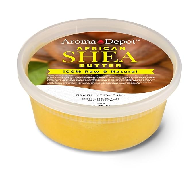 Raw African Shea Butter 8 oz Yellow/Gold Grade A 100% Pure Natural Unrefined Fresh Moisturizing, Ideal for Dry and Cracked Skin. It can be used in Body, Hair and Face.
