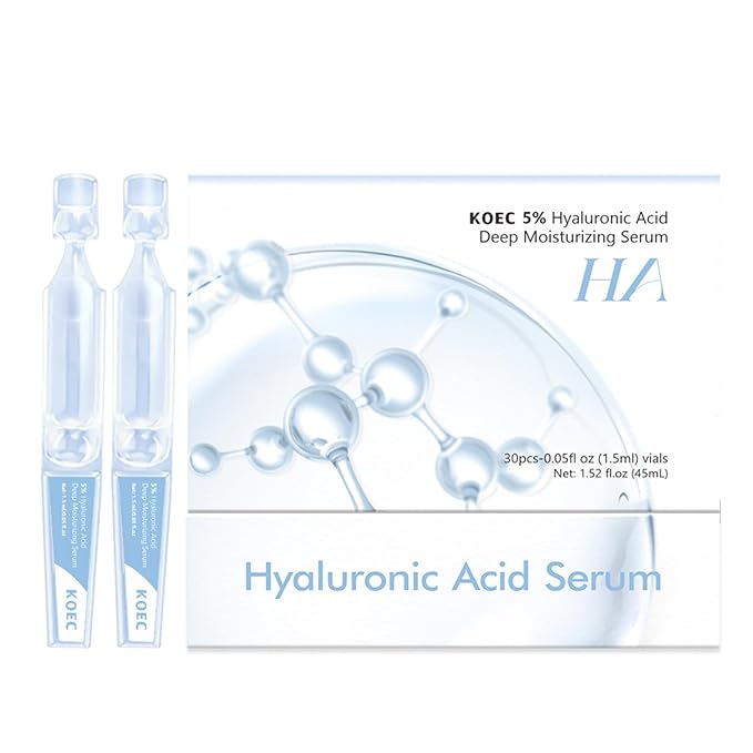 5% Hyaluronic Acid Serum Ultra-Moisturizing Vials,Hyaluronic Acid Facial Serum, Single-Use Hyaluronic Acid Tubes,Intensive Hydration,Enhances Skin Elasticity,Pre-Makeup Moisturizing Care (1 Box of 30)