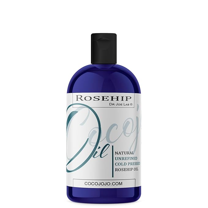 Dr Joe Lab Rosehip Oil for Face, Rose Oil for Face, Rose Hip, Rosehip Oils, Pure Unrefined Cold Pressed All Natural for Hair Skin Body Nails Jojoba - 16 Oz