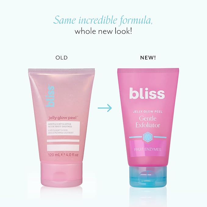 Bliss Jelly Glow Peel™ Gentle Non-Abrasive Cleanser and Exfoliator With Fruit Enzymes - 4 Oz - Nourishes and Hydrates Skin - Clean - Vegan & Cruelty Free (Pack of 2)