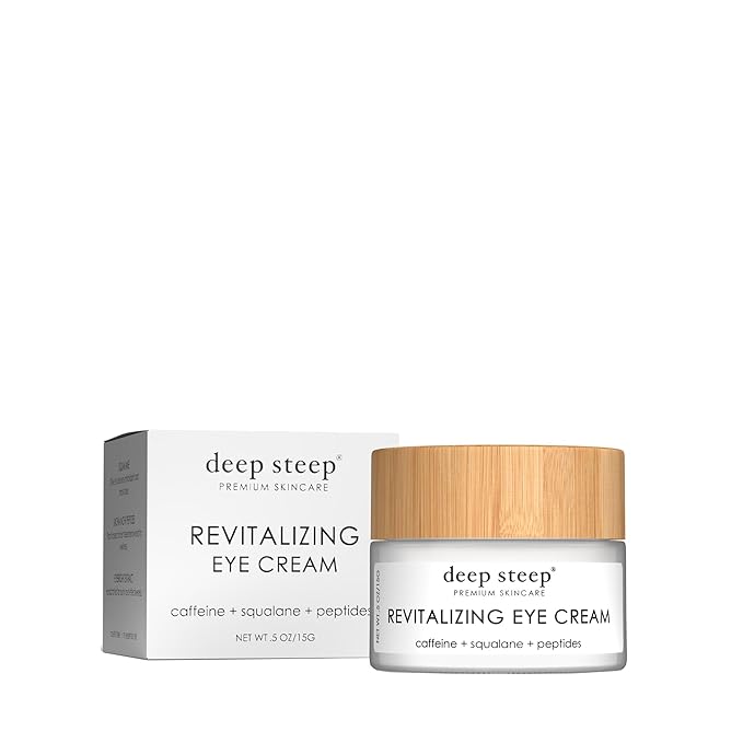 Deep Steep Revitalizing Eye Cream, 0.5 oz – Hydrating Eye Cream with Caffeine, Coconut, Jojoba, Argan Oil, Aloe & Glycerin – Vegan, Clean Beauty Skincare, Soft & Refreshed Eyes