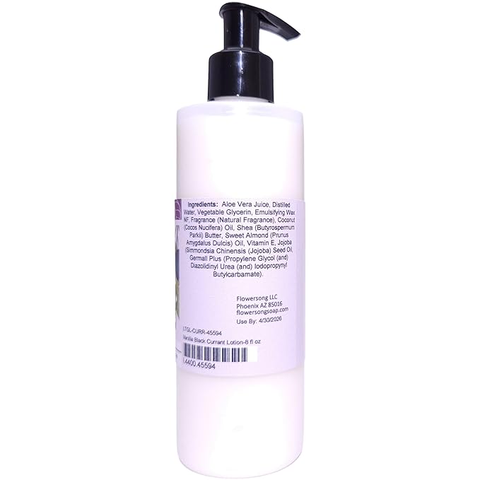 Blossom to Bath Vanilla Black Currant Lotion (8 Ounce) - Natural Fragrance - Absorbs Quickly with a Sensuous Berry Scent