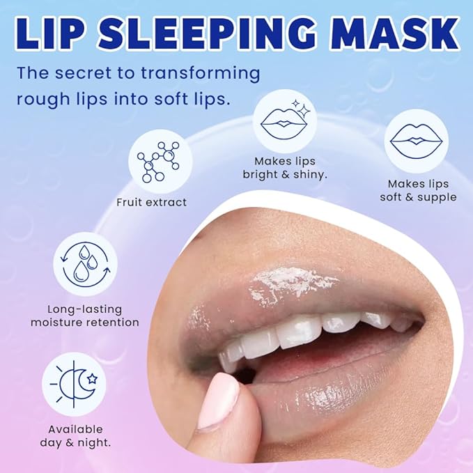 FeiCuiYun Lip Sleeping Mask, Moisturization and Antioxidants, Nourish, Hydrate, Flaky, Dry Lips, Includes Softapplicator Brush (Mint, 1Pcs)