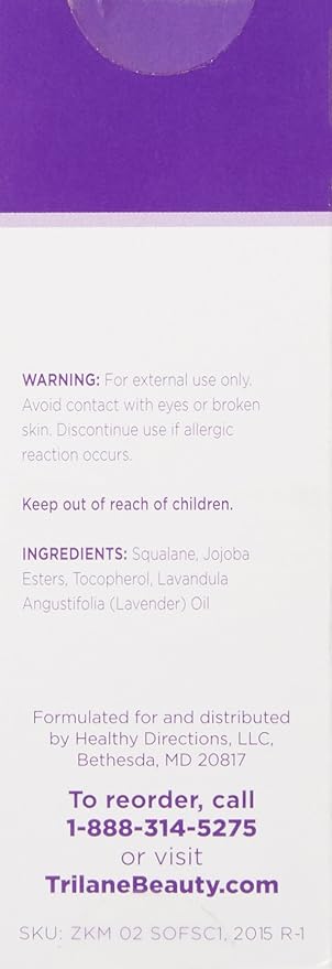 Trilane Squalane Anti-Aging Moisturizer and Beauty Oil Nourishes and Reduces Dry, Rough, Flaky Skin (Lavender Scented)
