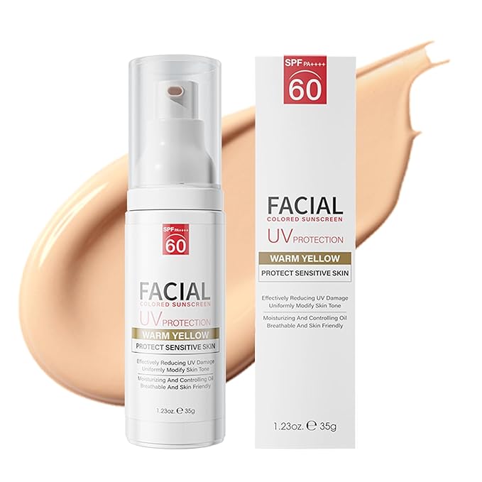 Tinted Sunscreen, Tinted Moisturizer with SPF, Tinted Sunscreen for Face, Tinted SPF 60, Oil Control & Moisturizing Skin Tone Correcting, Radiance Skin, Perfect for Mothers Day Gifts &Beach Must Haves