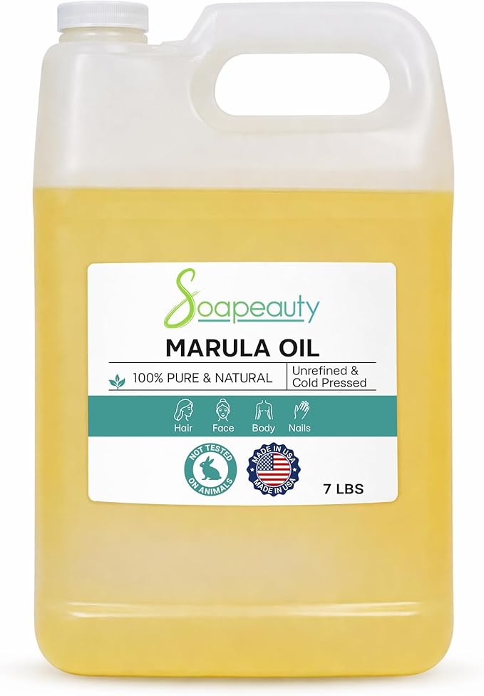 Soapeauty Marula Oil 100% Pure & Natural, Cold Pressed, Rich in Vitamin E & Omega Fatty Acids | Best for Skin, Hair, Face, Nails, and Soap Making | 7 lb