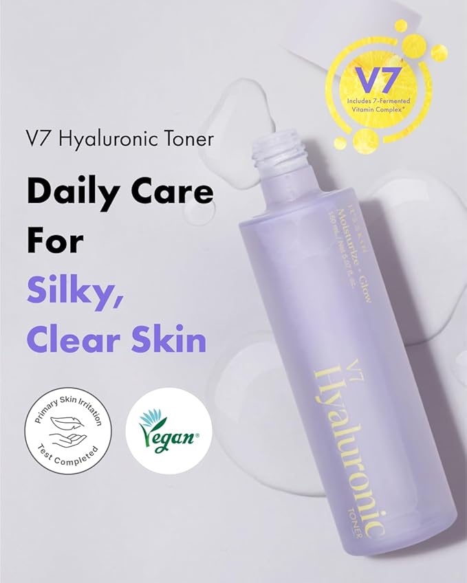 IT'S SKIN V7 Hyaluronic Toner with PHA & 7 Vitamins | Korean Hydrating Toner for Dry Skin (Pack of 1, 5.07 Fl oz.)