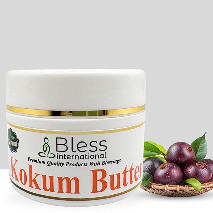 Organic Raw Kokum Butter 100% Pure,Natural & Unrefined| Skin Moisturizer For Face, Body & Hair| 4 OZ/115 GM Ivory / White Grade A | DIY Creams, Balms, Lotions, Soaps| Softens Dry & Tough Skin