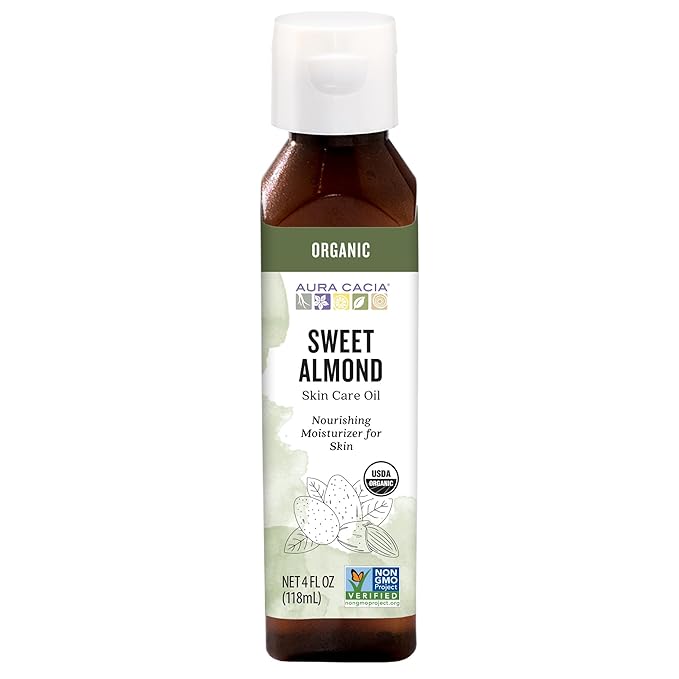 Aura Cacia Organic Skin Care Oil, Nurturing Sweet Almond, 4 Fluid Ounce