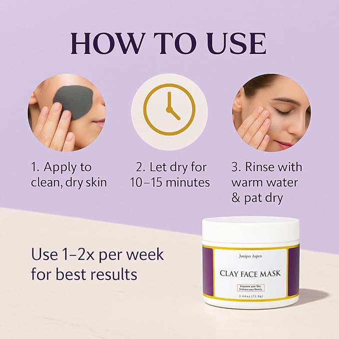 Kaolin Clay Face Mask for Oily Skin – Deep Pore Cleanser, Oil Control & Detox, Natural Clay Facial Mask for Women & Men – Hydrating & Softening Skincare Treatment