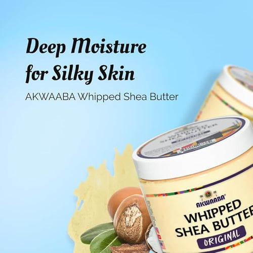 AKWAABA Whipped Shea Butter (Baby Powder) – Nourishes & Moisturizes | Made with Shea Butter | No Dyes & Parabens | 12 oz / 340 g