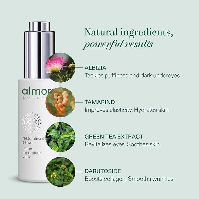 Restorative Eye Serum, 30mL | Brightening & Firming Eye Treatment | Reduces Dark Circles, Puffiness & Fine Lines | Nutrient-Rich, Collagen-Activating Formula | Clean, Vegan Skincare