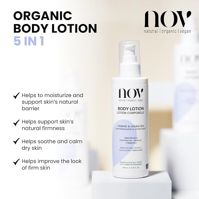 Firming and Hydrating Body Lotion - Moisturizer, Nourishing, Prebiotics, Scratch Marks, Skin Elasticity, Supports Collagen | Good for Eczema and Dry Skin, 6.76 Fl Oz