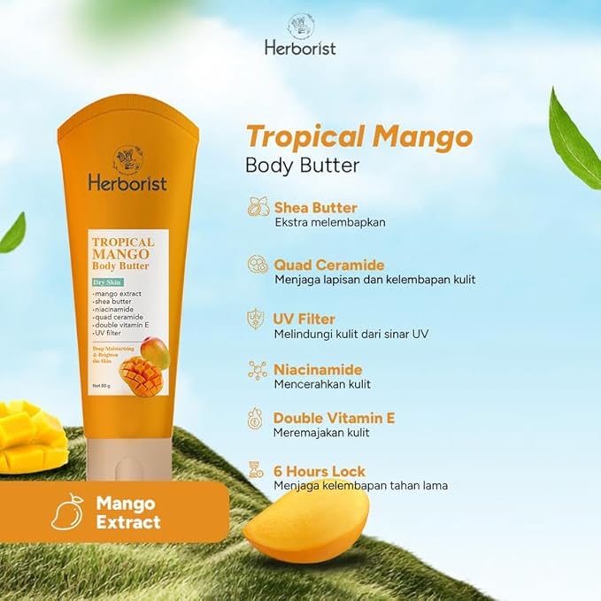 Herborist, Body Butter, 80g, Tropical Mango (Pack of 1)