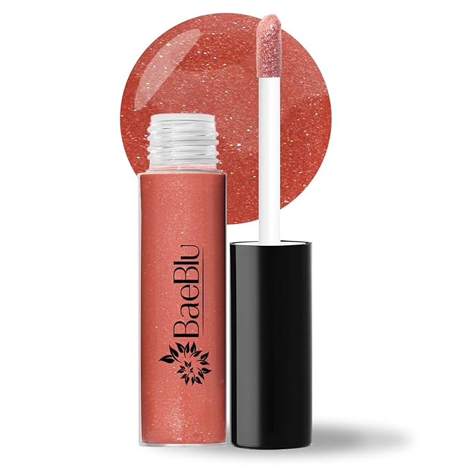 BaeBlu Organic Vegan Lip Gloss, 100% Natural Non-Toxic Moisturizing Ingredients, Plumeria