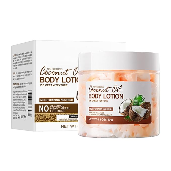 Plant-Based Body Lotion 180g – Light Scent, Non-Greasy Feel, Smooth Application for Daily Care Coconut Oil One Size