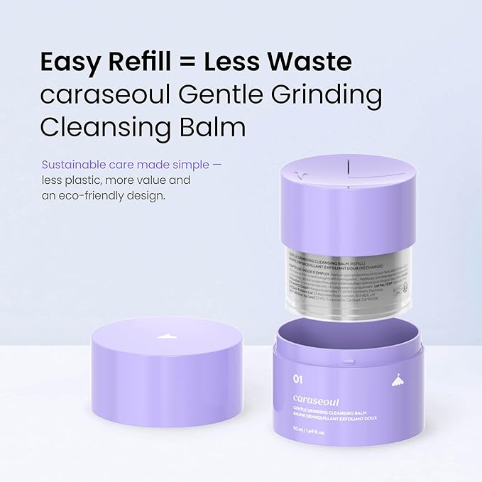 caraseoul Cleansing Balm Refill, Korean Makeup Remover in Eco-Friendly Refill Container (50ml / 1.69 fl.oz)