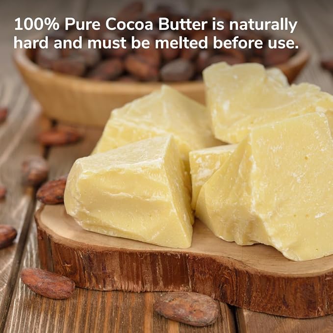 De La Cruz Cocoa Butter - 100% Pure and Natural Cocoa Butter For Dry, Rough Skin - All Natural Hydrating Moisturizer, (Jar - 1 Count, 4 Ounce)