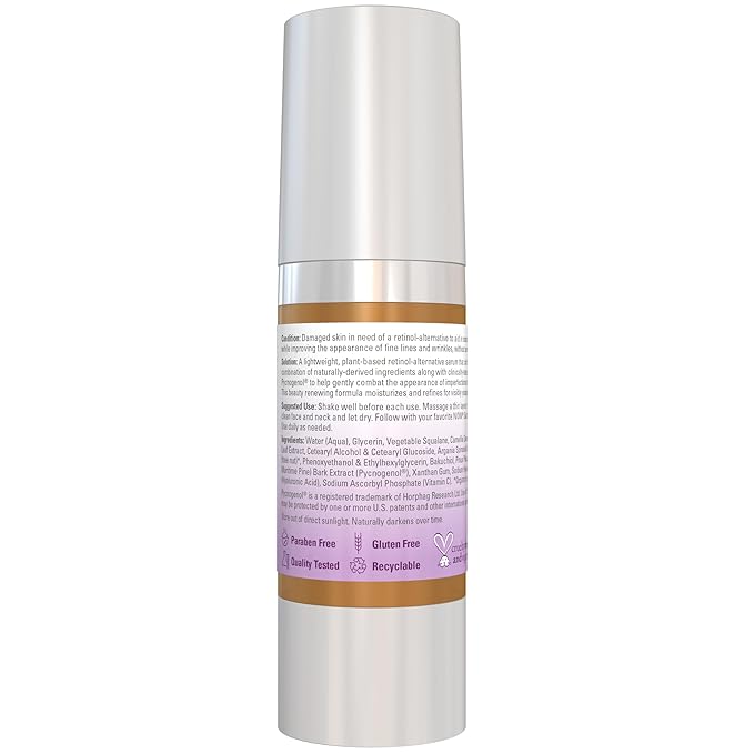 NOW Foods Solutions, Bakuchiol Skin Renewal Serum, Smooth Skin, 1 Fl. Oz.