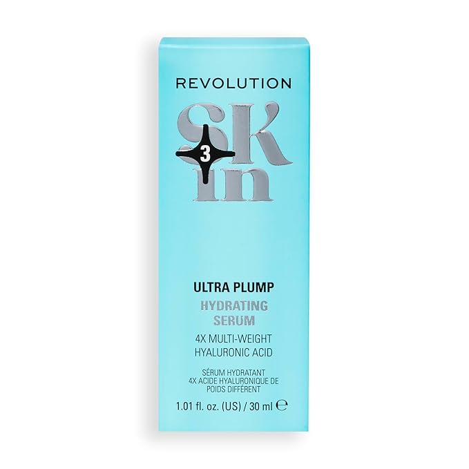 Revolution Skin, Ultra Plump Multi-Weight Hyaluronic Acid Hydrating Face Serum, Plumps & Smooths Skin, Vegan & Cruelty-Free, 1.01 fl oz