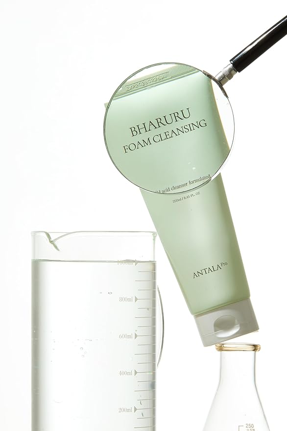 ANTALA Bharuru Low pH Korean Skincare Foam Cleanser 8.45oz, Gentle Facial Cleanser with Bakuchiol, BHA and Centella, Deep Pore Cleansing Face Wash, Hydrating Cream Cleanser for Sensitive Skin