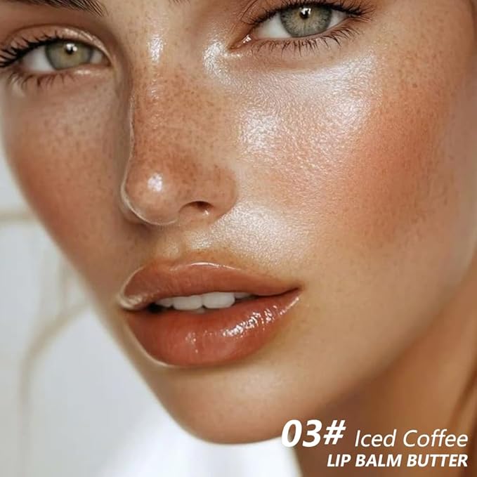 FeiCuiYun Summer Lip Butter Lip Balm, Ultra-Hydrating Natural Vegan Lip Balm, Sheer-Tinted Shine & Hydration, Soothes & Softens Dry Lips Skincare, Bálsamo labial hidratante #3 Iced Coffee