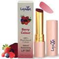 LAPIXO 100% Plant-based Color Lip Tint, Unique Formula, Natural + Moisturizing | 2-in-1 | All Food Ingredients, Non-Toxic, Antioxidant-rich, Natural Matte Sheer, Buildable, 4.4g/0.15oz (Berry color)