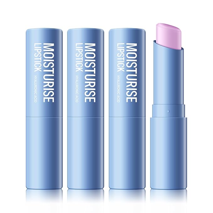 KYDA 3 Pcs Hyaluronic Acid Lip Balm, Moisturizing Lipstick for Dry Cracked Lips, Deep Hydrating Lip Care Balm, Reduce Fine Lines, Daily Lip Moisturizer with Hyaluronic Acid, Colorless Finish