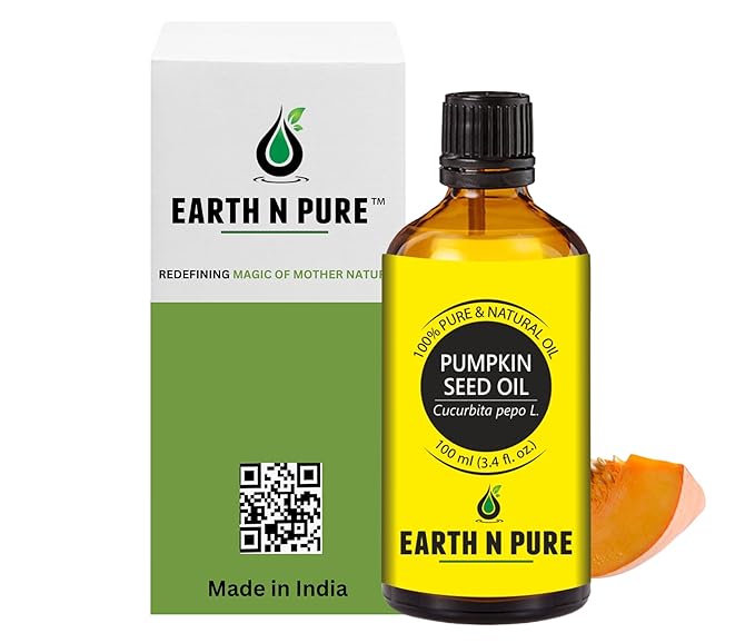 Earth N Pure Pumpkin Seed Oil (Kaddu Oil) Cold Pressed, Natural and Therapeutic Grade - 100 ml