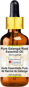 Greenwood Essential Galangal Root Essential Oil (Alpinia Galanga) with Glass Dropper | Pure | Non-Sticky | Non-Greasy | Lightweight | Men & Women | All Skin Types | Steam Distilled 30ml (1 oz)