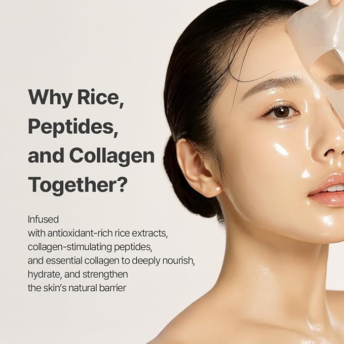 NACIFIC Rice Pepta Collagen Gel Face Mask (Rice Peptide) 4EA Set, Hydrogel Care for All Skin Types, Hydrating, Firming, Elasticity, Glass Glow Skin, Korean Beauty