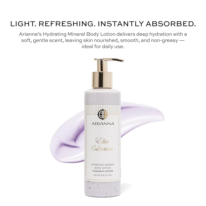 Hydrating Mineral Body Lotion Natual Water-Based not greasy Lotion Nurturing and Soothing Daily Lotion (Chamomile & Lavender)