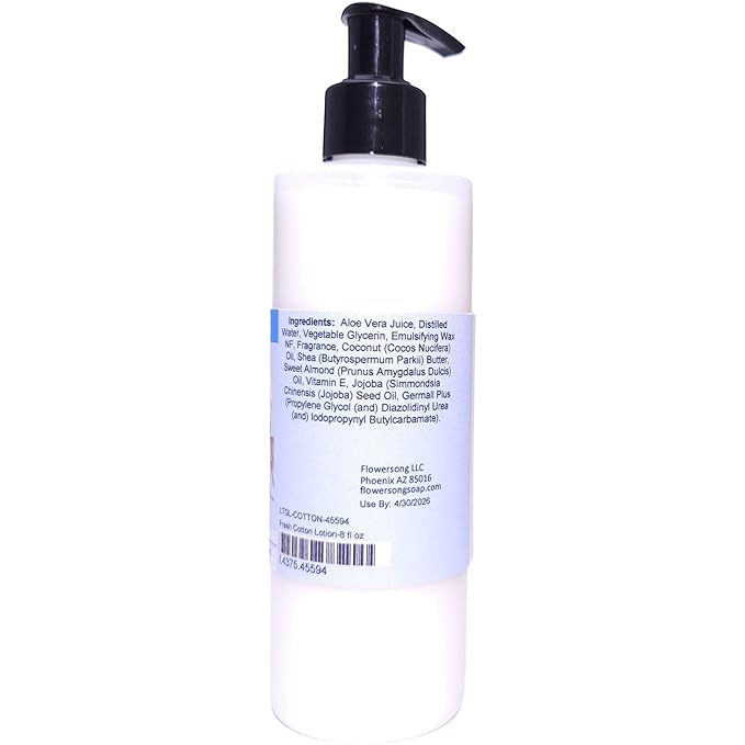 Fresh Cotton Lotion (8 Ounce) - Phthalate Free Fragrance - Absorbs Quickly with a Clean Cotton Scent