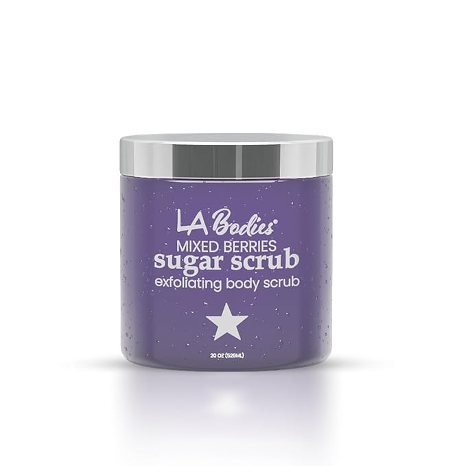 Sugar Scrub Exfoliating with Mix Berry and Other Natural Ingredients for Body Scrub and Foot Scrub - Soft Scrub for Nourishing Essential Skin Care, 20 oz (592 mL), Made in USA