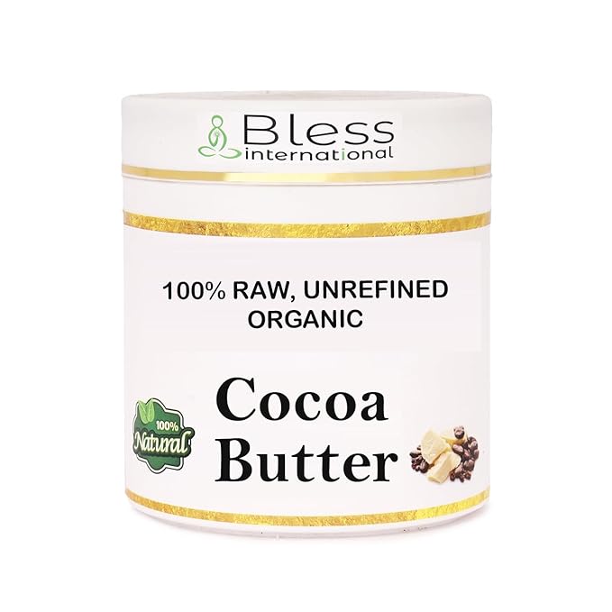 Organic Raw Cocoa Butter 100% Pure,Natural & Unrefined| Skin Moisturizer For Face, Body & Hair| 1 LBS/450 GM Ivory / White Grade A | DIY Creams, Balms, Lotions, Soaps| Softens Dry & Tough Skin