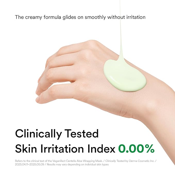 VEGANIFECT Aloe Cica Wrapping Peel Off Facial Mask with Jelly Brush, For Skin Refreshing, Instant Cooling, Soothing, Pore Tightening, Korean Skincare, 2.73 Fl Oz