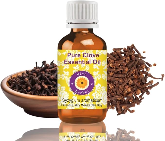 Deve Herbes Pure Clove Essential Oil (Syzygium aromaticum) Steam Distilled 30ml (1 oz)