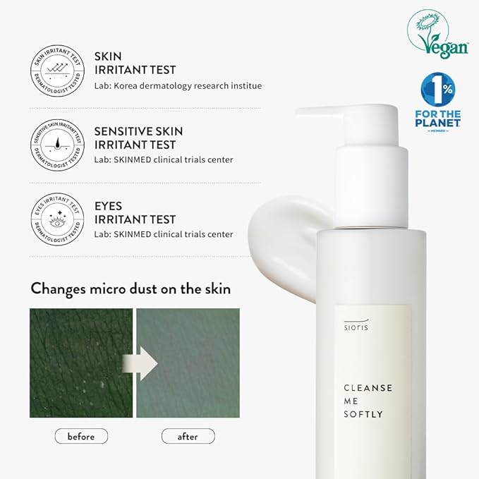SIORIS Vegan Milk Cleanser, Hydrating Face Wash with Natural Citrus Water, Macadamia Seed Oil, Gentle Daily Facial Cleanser for Dry & Sensitive Skin, Korean Skincare – Original, 6.76 fl oz