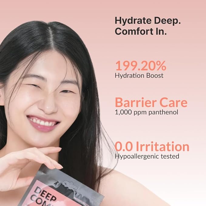 Deep Comfort Facial Sheet Mask, Hydrating & Soothing Barrier Care with Birch Tree Sap, Panthenol & Vegan Ceramide, Korean Skincare for Sensitive Skin, Vegan & Cruelty-Free (25g / 0.88 fl. oz) x 5ea