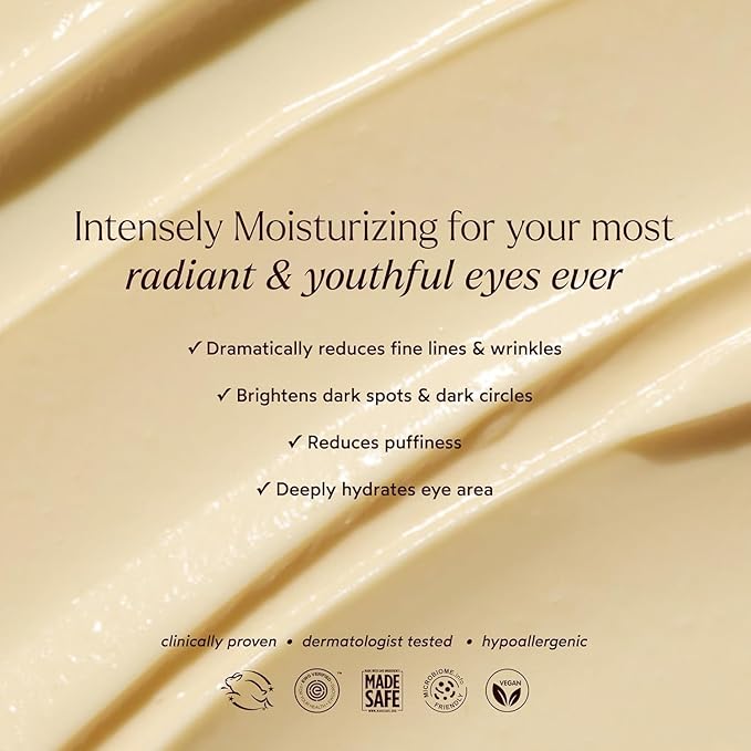 True Botanicals Resurrection Radiance Brightening Eye Cream | Reduces Appearance of Dark Circles, Fine Lines, Wrinkles & Puffiness | Dermatologist Tested, All Natural, Vegan| 0.5 oz | 15 ml