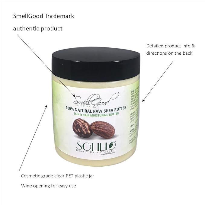SmellGood - African Shea Butter Pure Raw Unrefined Ivory **Doubled Filtered** (8oz)