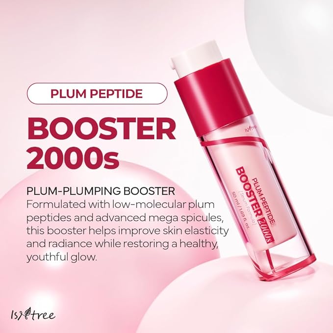 ISNTREE Plum Peptide Booster 2000s – Firming & Hydrating Serum with Vegan Collagen & 5 Peptides – Korean Skincare – 50ml / 1.69 fl oz