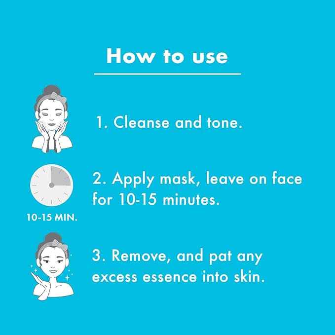 Petal Fresh Skin ResQ Hello Hydration Sheet Mask with Hyaluronic Acid Complex 2% + Aloe Vera, JUMBO 7 Pack, Hydrating Korean Face Mask for Dry & Sensitive Skin, Soothing, Fragrance-Free, Vegan