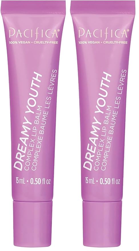 Pacifica Dreamy Youth Complex Lip Balm – Anti-Aging Vegan Collagen & Squalane Lip Treatment, Deep Hydration for Dry Lips, Clean Vegan, 0.5 oz (Pack of 2)