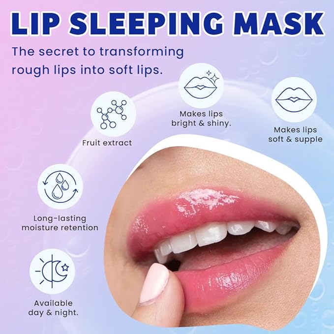 FeiCuiYun Lip Sleeping Mask, Moisturization and Antioxidants, Nourish, Hydrate, Flaky, Dry Lips, Includes Softapplicator Brush (Watermelon, 1Pcs)