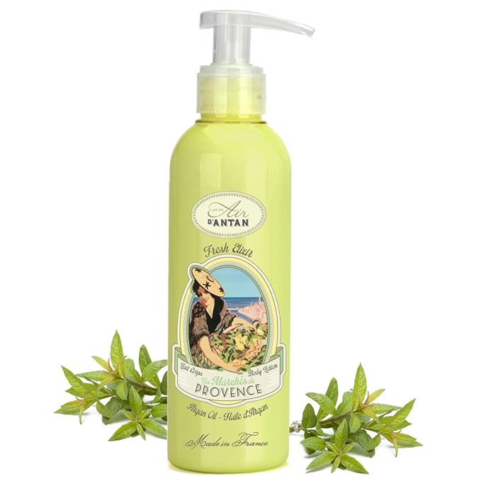 Un Air d'Antan 6.8 oz Body Lotion - Provence Verbena Bergamot Premium Body Cream with Organic Shea Butter & Argan Oil - Non-Greasy Moisturizing Body Lotion for Women, Gentle Fragrance, Paraben-Free