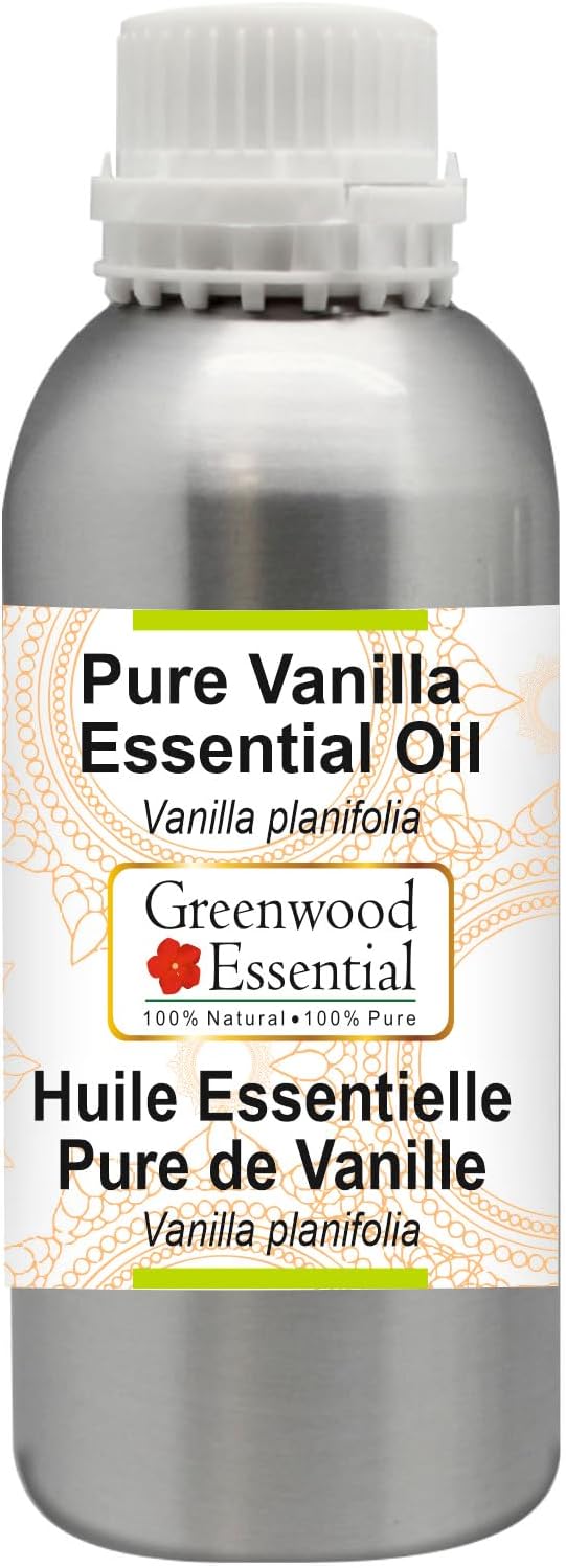Greenwood Essential Pure Vanilla Essential Oil (Vanilla planifolia) Steam Distilled 630ml (21.3 oz)