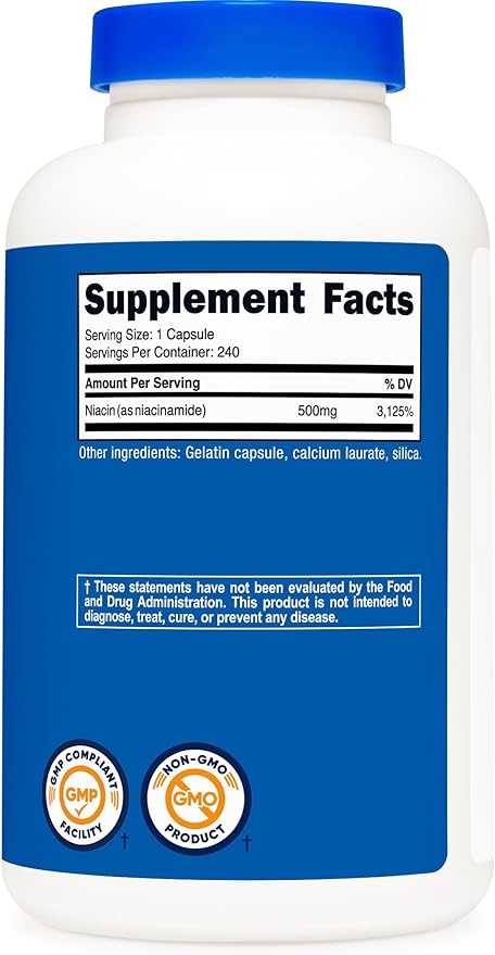 Nutricost Niacinamide (Vitamin B3) 500mg, 240 Capsules - Non-GMO, Gluten Free, Flush Free Vitamin B3