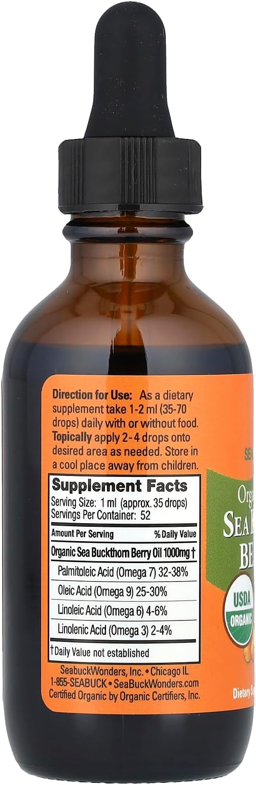 Organic Himalayan Sea Buckthorn Berry Oil - 1.76 fl. oz.(52 ml)